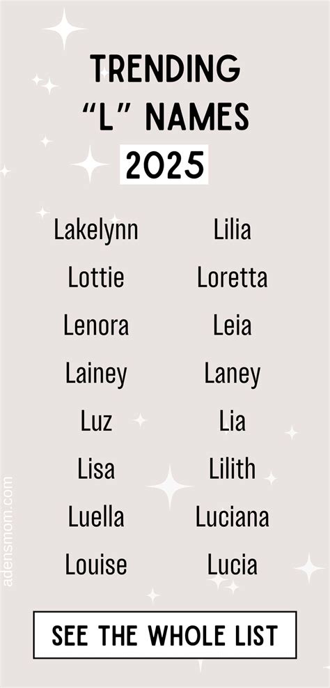L Girl Names