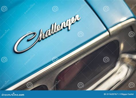 Vintage Dodge Challenger Emblem on Car Hood Editorial Photography ...