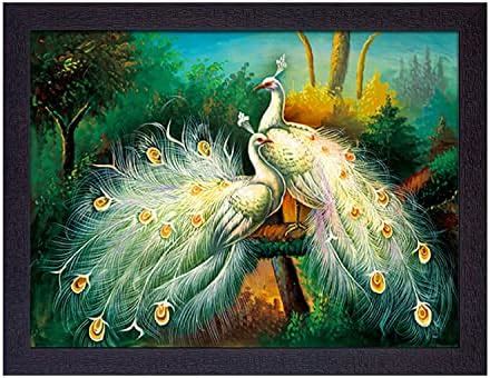 SAF paintings 6 MM MDF Peacock Designer Self Hanging Adhesive Digital ...