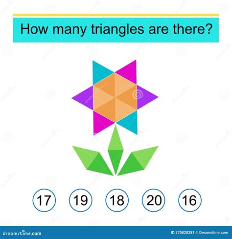 Math Game for Kids. How Many Triangles are There? Need To Find the ...