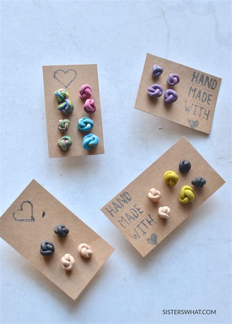 How to make easy Polymer Clay Knot Earrings - Sisters, What!