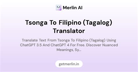 Tsonga to Filipino (Tagalog) Translator