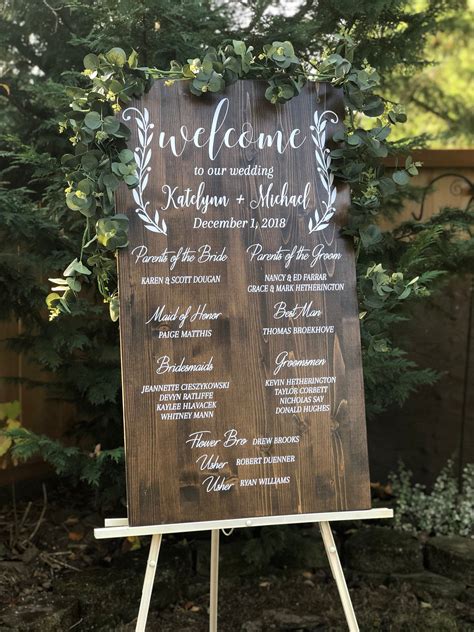 Bridal Party Sign Wedding Program Sign Wedding Welcome Sign | Etsy