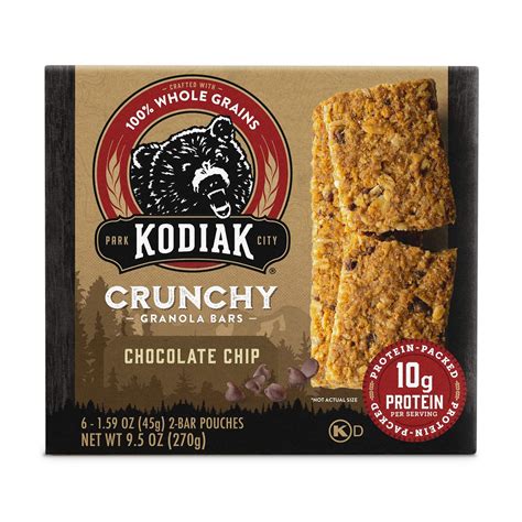 Amazon.com: Kodiak Crunchy Granola Snack Bars, Chocolate Chip, High ...
