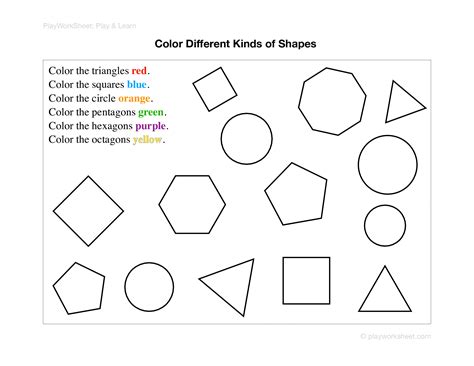 Geometric Shapes Coloring Pages Kindergarten