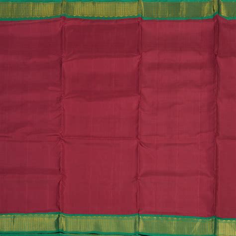 Hayagrivas Handloom Maroon Kanjivaram Ten Yards Silk Saree with Green ...