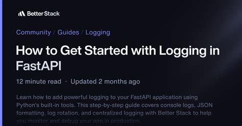 Fastapi Logging Best Practices 的图像结果