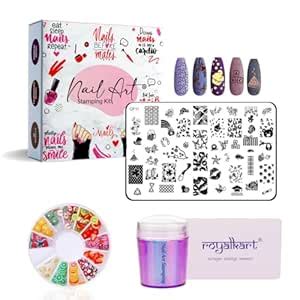 Royalkart Nail Stamping Plate with Nail Silicone Stamper Nail ...