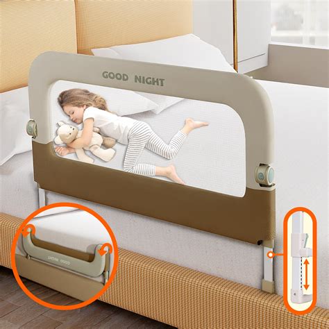 Deeteck Bed Guard Rail for Toddlers - 32" Adjustable Heights & Folding ...