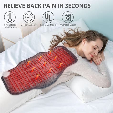Buy Snailax Heating Pad for Back Pain Relief,16”x24”Electric Heat Pads with Adjustable Strap, 6 ...