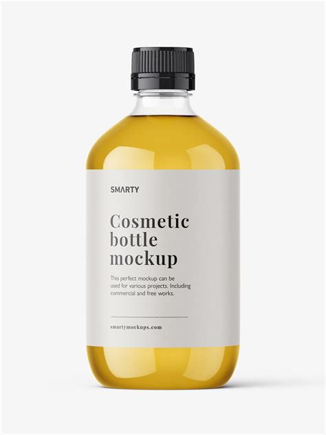 Clear bottle with screw cap mockup - Mockups Design