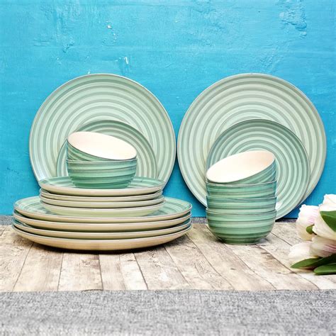 Buy Freakway 'Sea Swirls' Hand-Painted Stoneware Premium Dinner Set ...