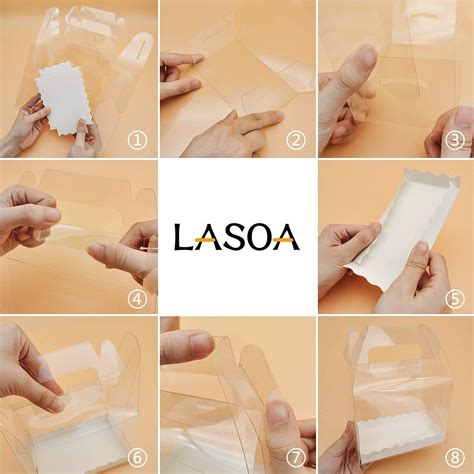 Buy LASOA Clear Favor Box Treat Box Gable box with Cardboard, Pastry ...