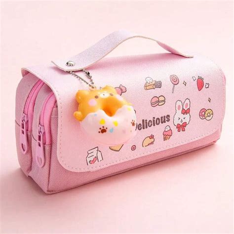 3D Kawaii Pencil Case Girls Decompression Pen Pouch Cute Waterproof ...