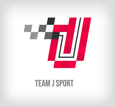 Creative J letter racing and sports logo. Modern pixel with new culture colors. Font alphabet ...