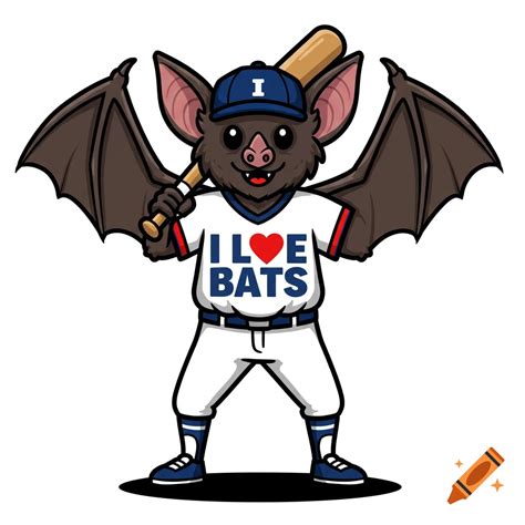 Bat in baseball uniform logo with bat and text on Craiyon