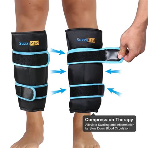 Shin Splint Ice Packs for Injuries Resuable Gel, Calf Ice Pack Wrap Co ...