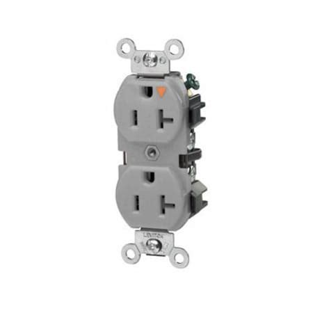 Leviton Receptacle, Duplex, 20A, 5-20R, 125V, Gray 5362-IGG | Zoro
