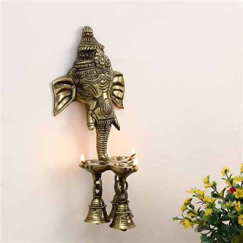 Handecor Ganesh Deepak with Bells Brass Hanging Diya Price in India ...