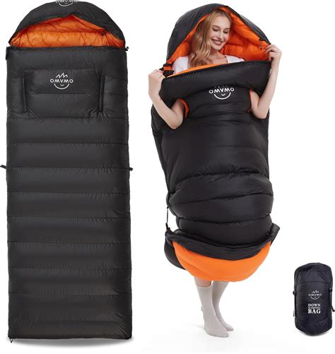Amazon.com : OMVMO 0-20 Degrees F Down Sleeping Bag for Adults - 4 ...