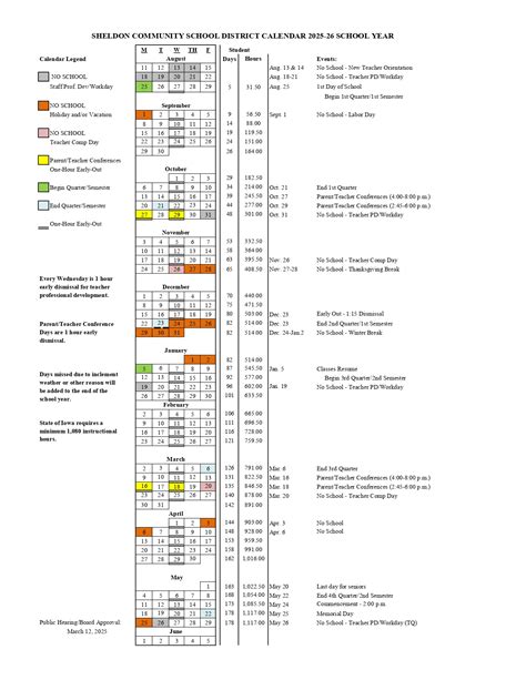 Sheldon Community School IA Calendar 25-26 Revised [pdf] - EduCounty