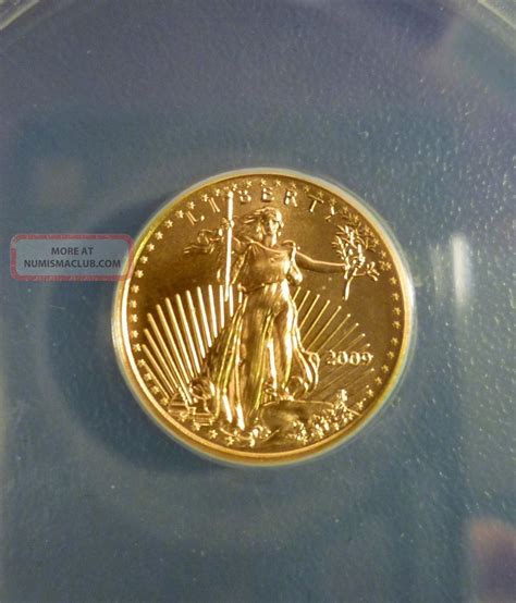 2009 $5 Gold American Eagle 1/10 Oz Gold Anacs Ms70 First Day Of Issue