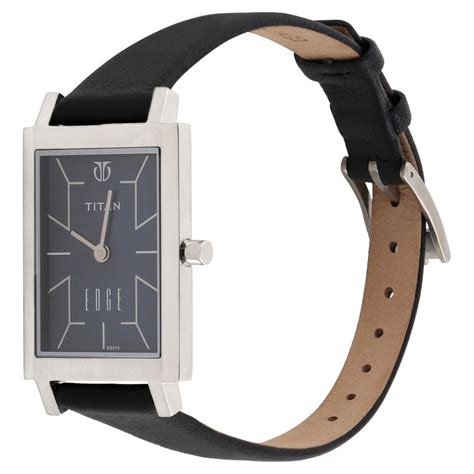 Buy Online Titan Edge Black Dial Women Watch With Leather Strap ...
