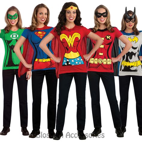 C956 Superhero T-Shirt Women Costume Wonder Woman Robin Supergirl ...