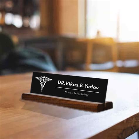 Personalizesd Desk Name Plate For Doctor Engraved Table Sign Stand ...