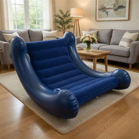 Inflatable PVC Recliner Chair with Flocked Surface and Fibre Build
