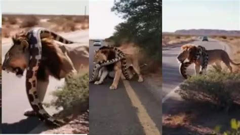 Image result for Lion vs Python