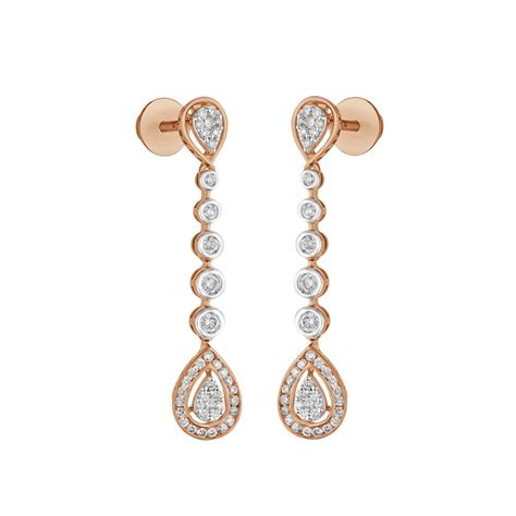 Buy Cluster Design Diamond Drop Earrings OER23I92-D400X0B Online at ORRA.