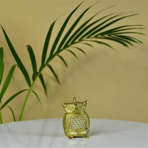 Dokra Owl Brass Tabletop: Handmade Artisan Decor for Home – Sowpeace