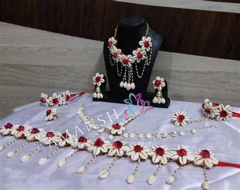 LAMANSH® Shells 🐚 Collection Flower Jewellery Set 🌹for Haldi ceremony ...