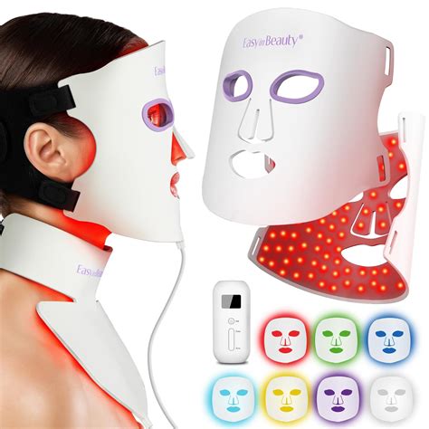 Amazon.com : EASYINBEAUTY LED Face Mask Light Therapy, 7 Colors Red ...
