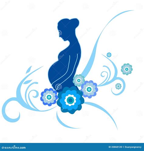 Pregnant silhouette stock vector. Illustration of mother - 20868128