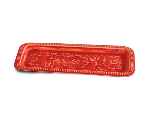 Orange Engraved Tray | Jangir Decor