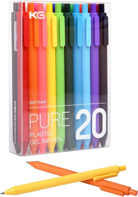 Kaco Green Pure 20 Coloured Gel Ink Pen : Amazon.in: Office Products
