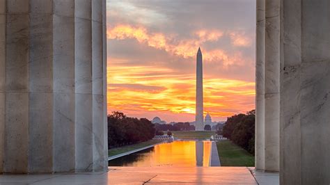 Washington, Washington Monument, reflection, Lincoln Memorial, trees, 1080P, building, USA ...