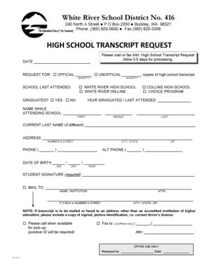 HIGH SCHOOL TRANSCRIPT REQUEST - SharpSchool - Fill and Sign Printable ...