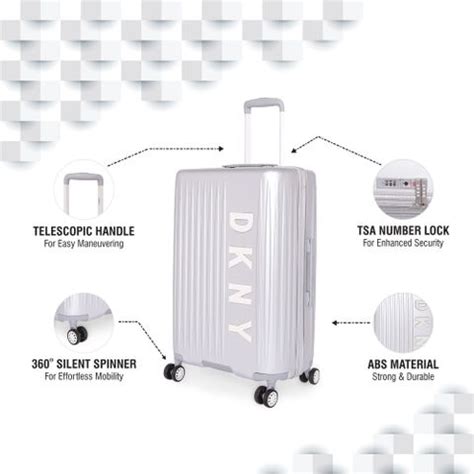 DKNY Blaze HS Check-in Suitcase 4 Wheels - 27 inch Silver - Price in ...