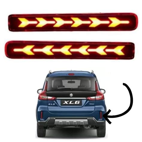 autokaar Car Rear Bumper Reflector Led Brake Light 6 Arrow Design ...