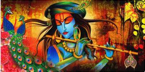 DivineDesigns 46 cm Abstract Art of Krishna Ji Vinyl Sticker Self ...