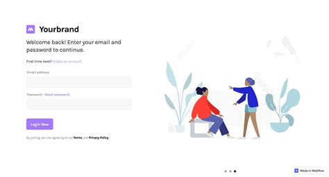 Yellow Login Screen | Free Webflow Component