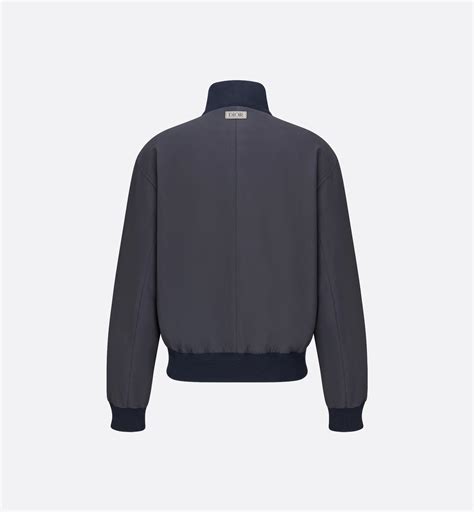 Blouson forme Harrington Dior Icons Voile de coton et soie bleus | DIOR