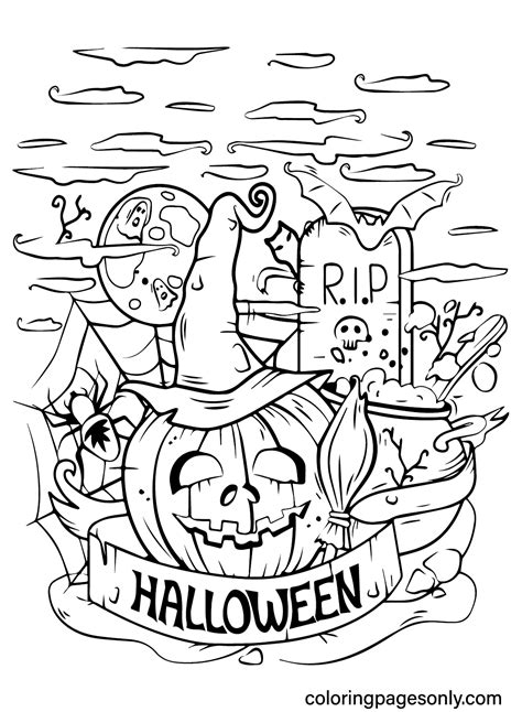 Free Creepy Halloween Coloring Pages for Spooky Fun