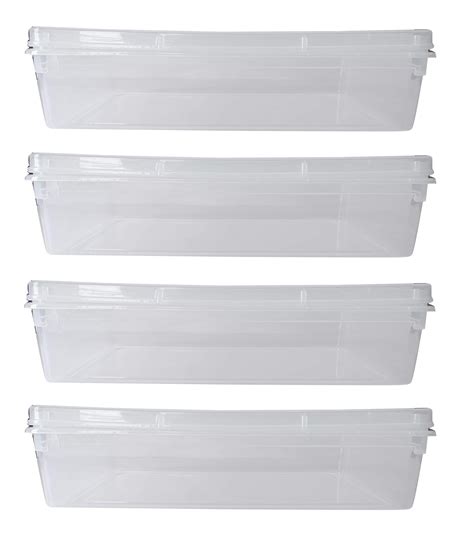 Feliz clear plastic extra large storage boxes size 15x10x4 inches ...