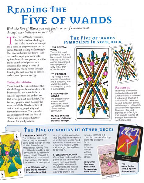 Reading the five of wands | Book pages | Pinterest | Wand, Tarot and ...