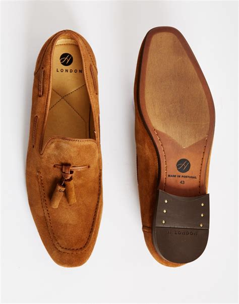 Hudson Piere Suede Tassle Loafer Tan at The Idle Man | Loafers men ...