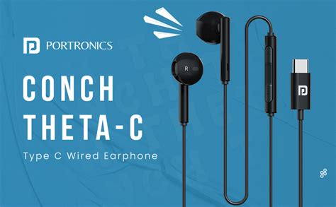 Portronics Conch Theta C in Ear Type C Wired Earphones with in Line HD ...